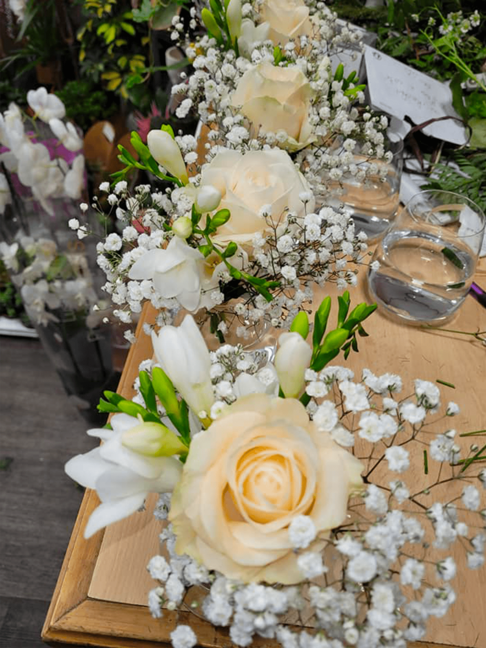 Centres de table de mariage fleurs blanche